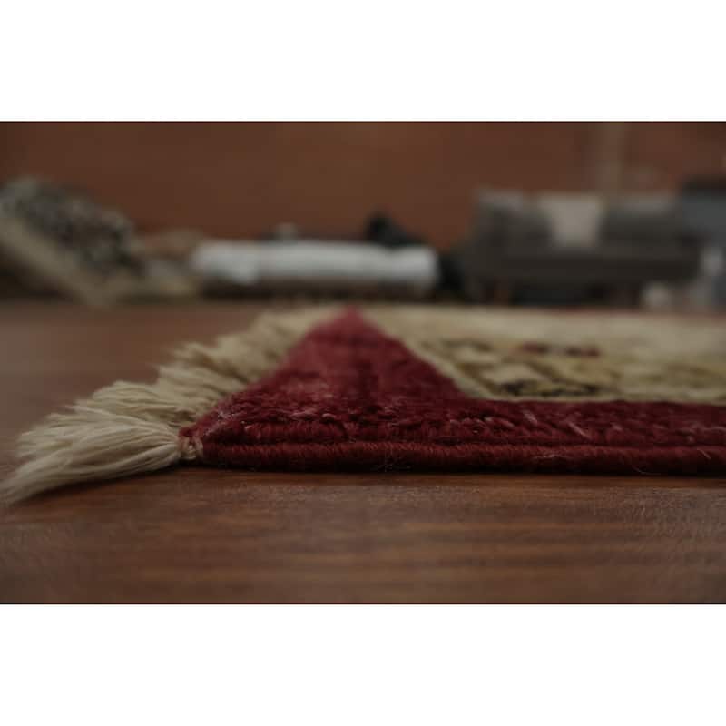Hand Knotted Oriental 100% Wool Carpet Traditional All-Over Red Peshawar Area Rug - 14' 7'' X 9' 11''