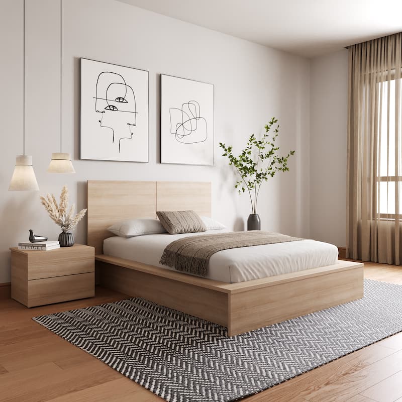 James 3-Piece Bedroom Set with Bed, Headboard, and Nightstand