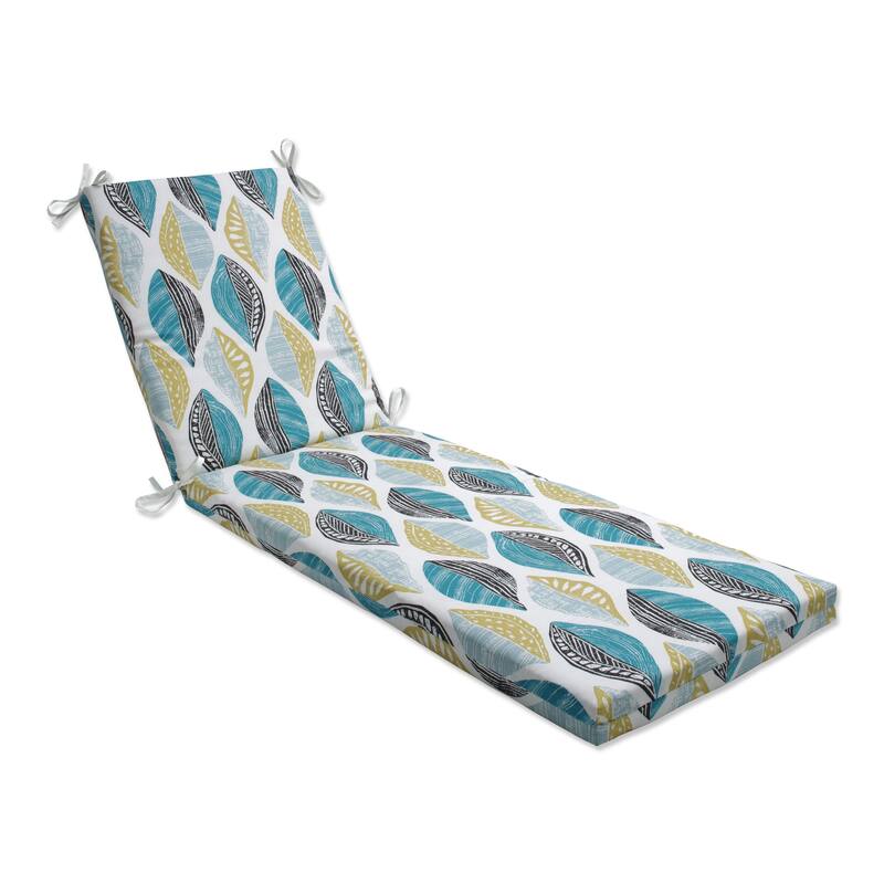 Leaf Block Teal/Citron Chaise Lounge Cushion 80x23x3 80 X 23 X 3