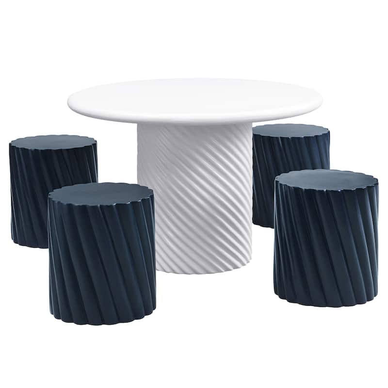 Christopher Knight Home - Modern Outdoor All-Weather Patio Table Set with MGO Construction