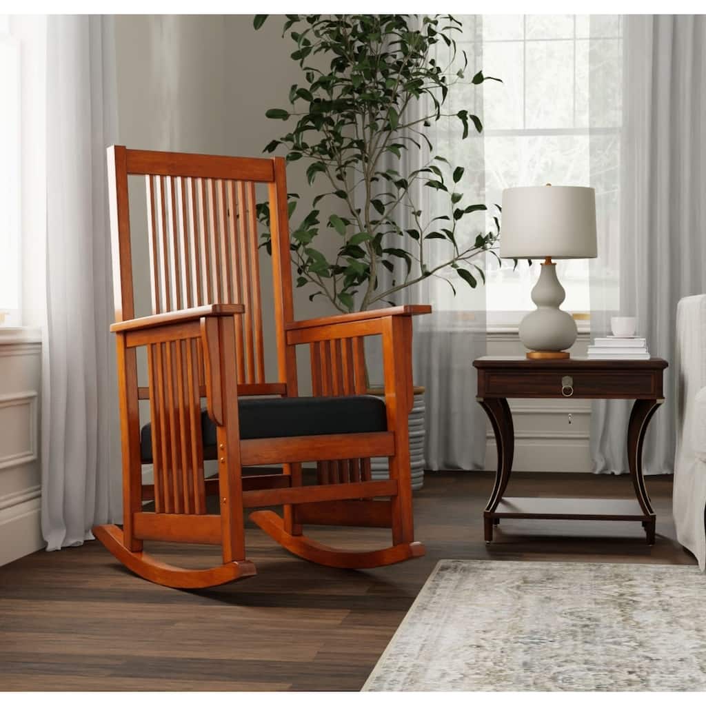 Carolina Living Chestnut Mission Rocker - Brown Upholstery