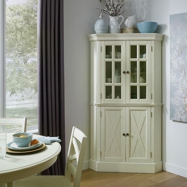 White wooden clearance corner unit