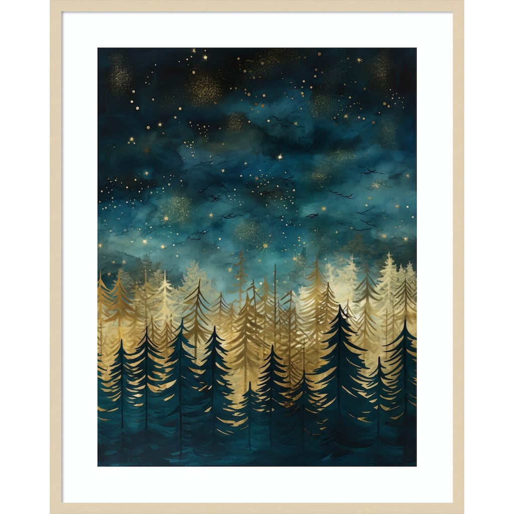 Teal and Tan 2 by Bilge Paksoylu Wood Framed Wall Art Print