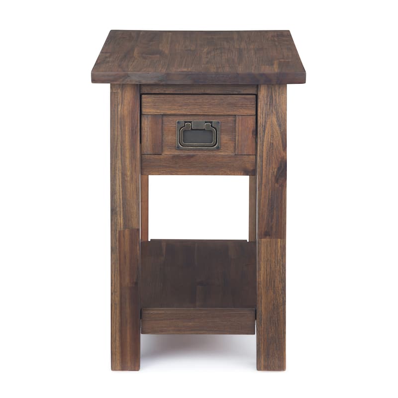 WYNDENHALL Garret SOLID ACACIA WOOD 14 inch Wide Rectangle Rustic Narrow Side Table - 14" W x 24" D x 20" H