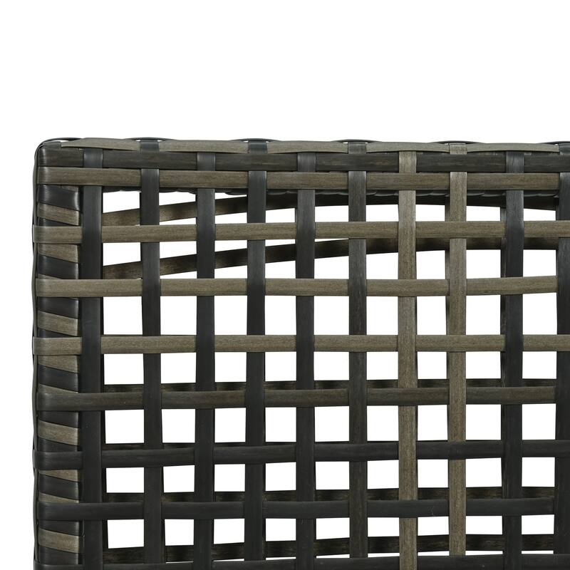 Roomfitters 6/8-Piece Half Moon Patio Sofa Set with 2 Coffee Tables, PE Wicker Rattan, Glass Top, Cushions & Pillows