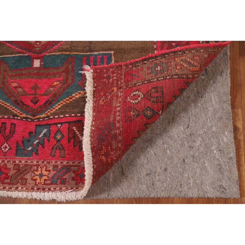 Ardebil Persian Vintage Runner Rug Hand-knotted Wool Carpet - 3'10" x 13'2"