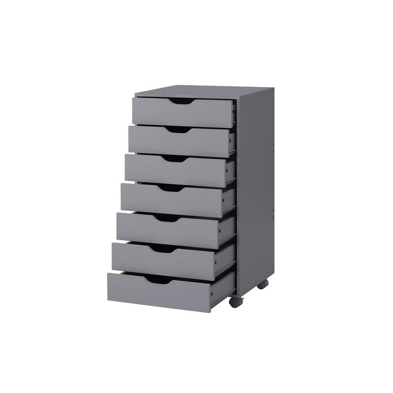 Sleek Modern Drawer Dresser Storage Cabinet with Grooved Drawer Pulls, Multipurpose Office File Storage Cabinet