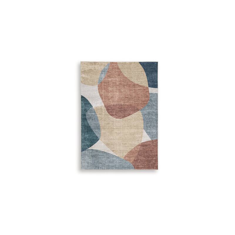 Signature Design by Ashley Chanleigh Orange/Blue Washable Area Rug