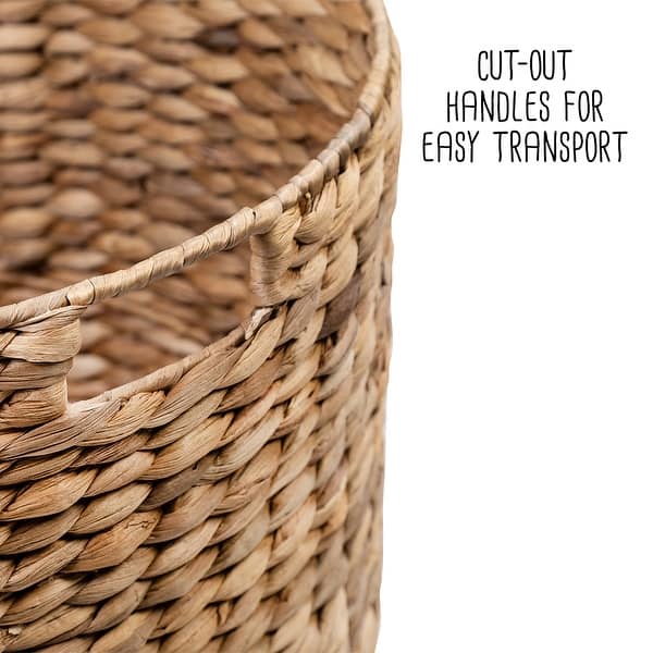 Relaxdays Set Of 2 Storage Baskets, Woven, Tall, With Handles, Bathroom