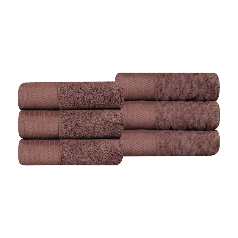 Turkish Cotton Herringbone and Solid Hand Towel Set by Superior