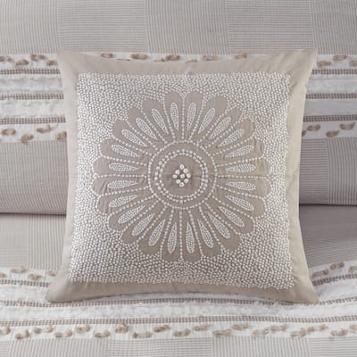 The Curated Nomad Natoma Embroidered Cotton Decorative Pillow