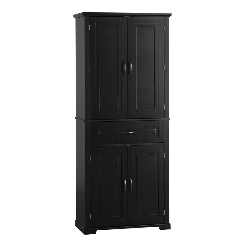 GDFStudio - Marcus Tall Freestanding Bathroom Cabinet with Ample Shelving and Adjustable Storage