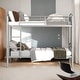 preview thumbnail 2 of 15, Elegant Twin Over Twin Metal Bunk Bed with Built-in Ladder and Guardrails, Divided into Two Beds, Silver