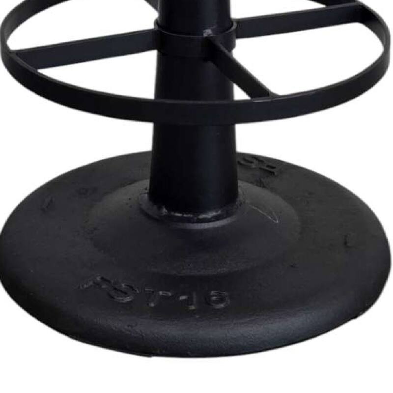 Gevy Counter Height Stool, Round Black Leather Seat with Iron Base