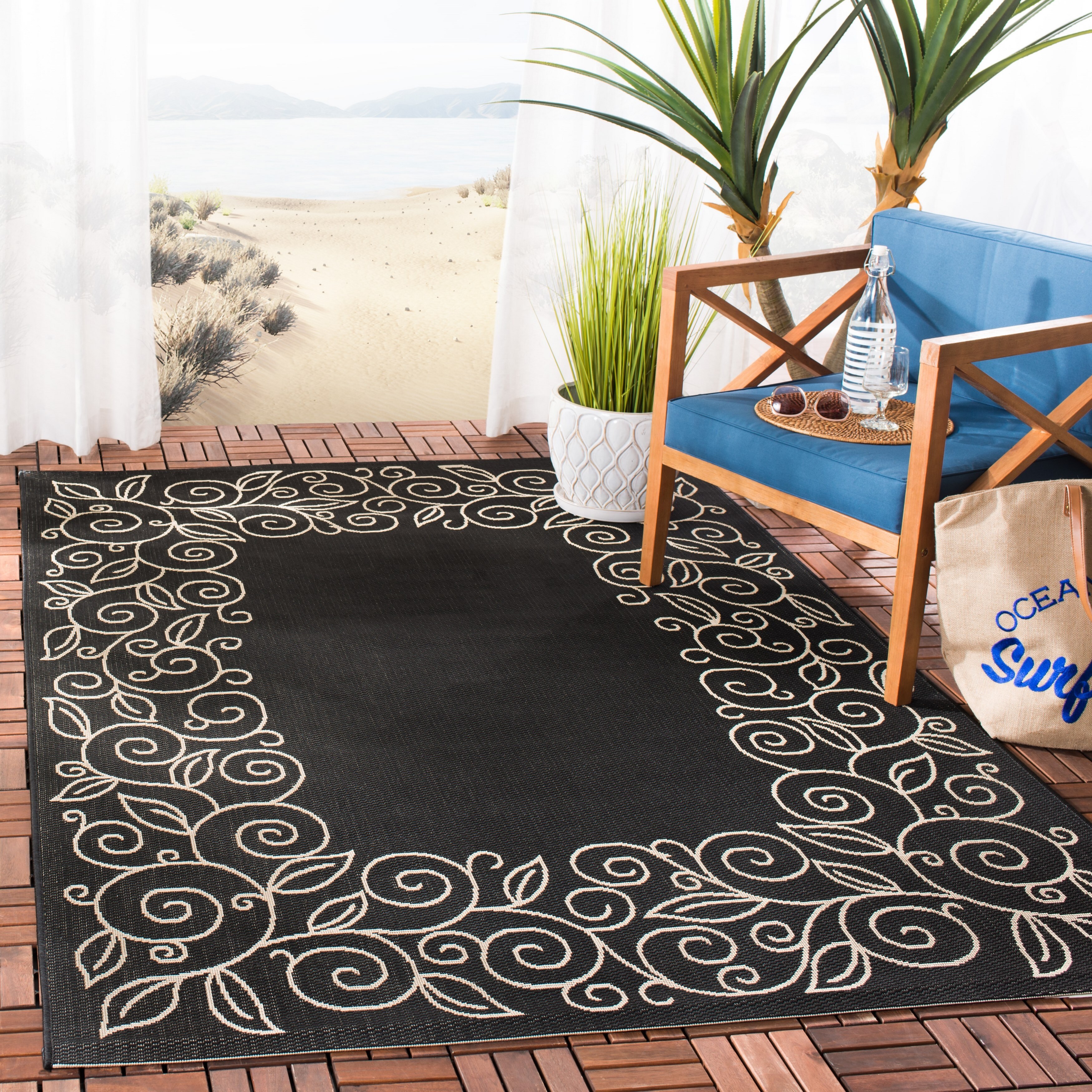 Safavieh Courtyard Bobbye Scroll Indoor Outdoor Rug For Sale Online Ebay