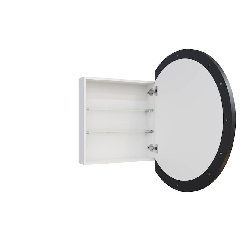 One Door Steel Frame Round Shape Medicine Cabinet