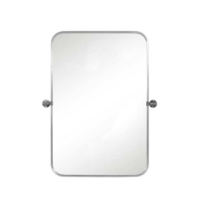HomeRoots Set of Two 32" Silver Metal Framed Accent Mirrors - 23.00 in. x 32.00 in. x 1.57 in.