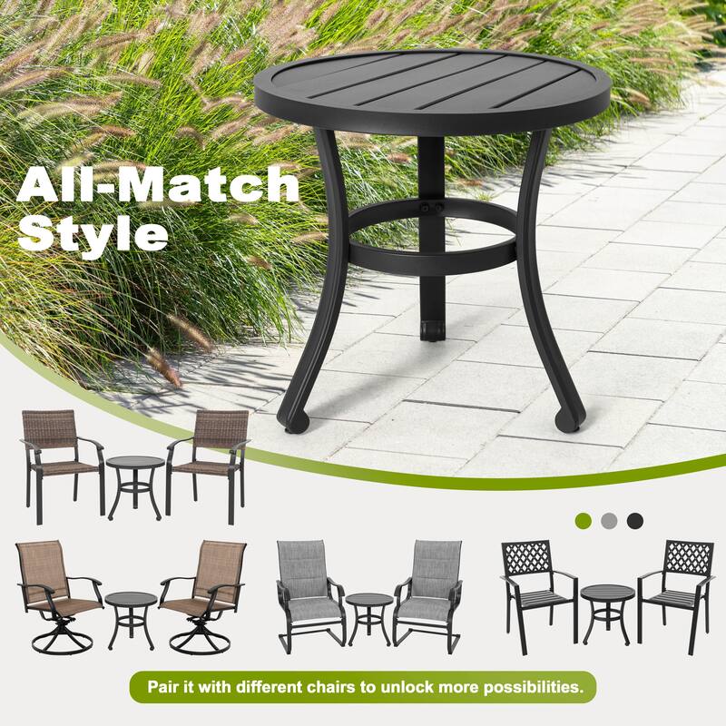 Outdoor Patio Bistro Set With Swivel Chairs