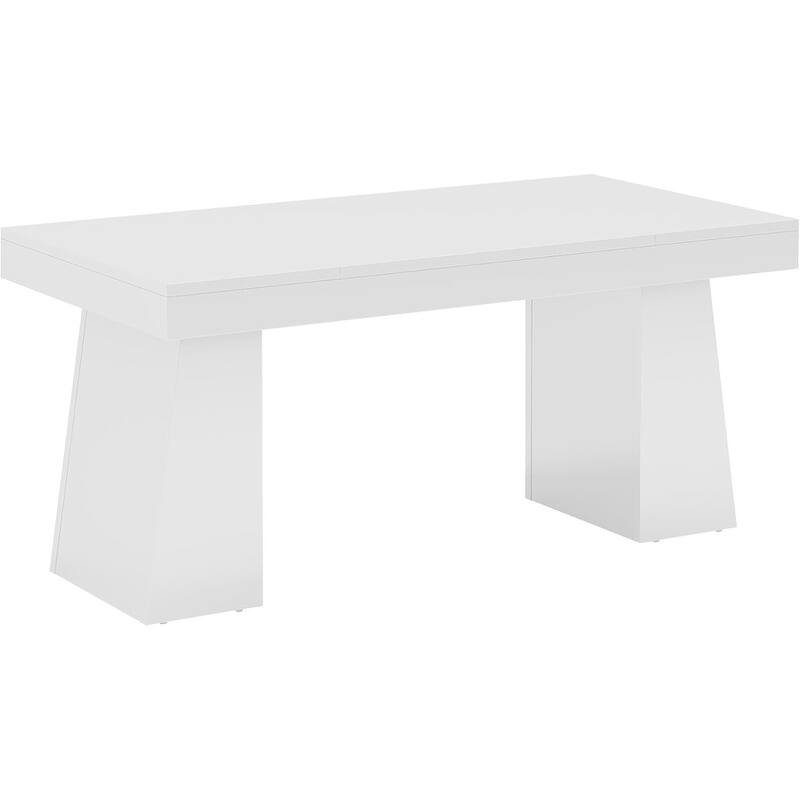 55 Inches Modern Executive Desk, Wood Computer Desk, Business Workstation Desk