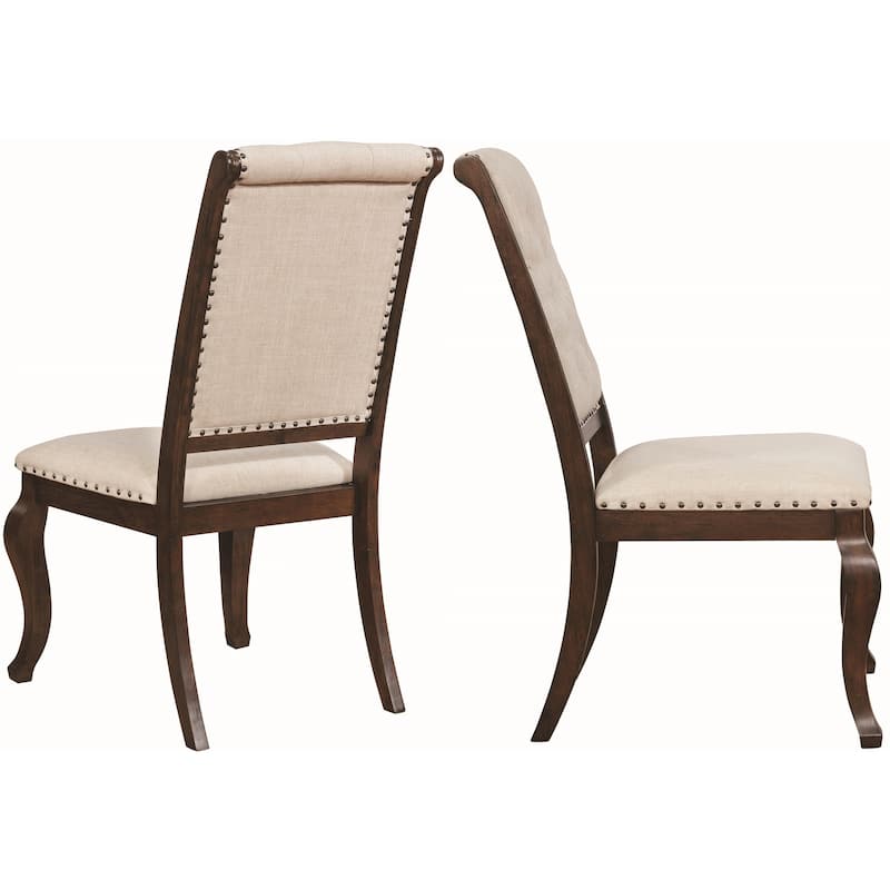 French Neoclassic 18th Century Antique Design Button Tufted Dining Chairs (Set of 2)