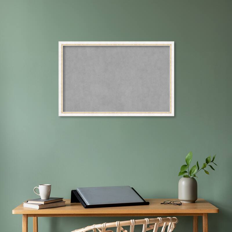 Amanti Art Morgan White Gold Framed Magnetic Board