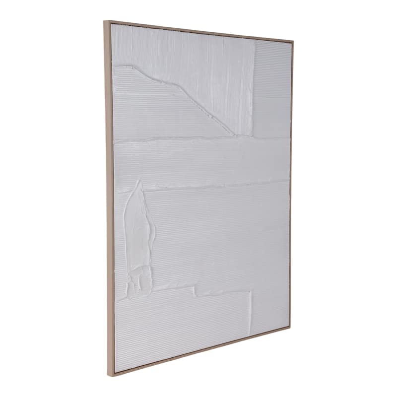 Canvas Wall Art Abstract Textured Lines Casual - 48" White