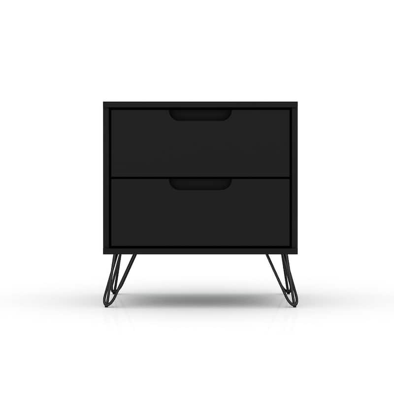 Manhattan Comfort Rockefeller 20" Nightstand (2-Drawer)