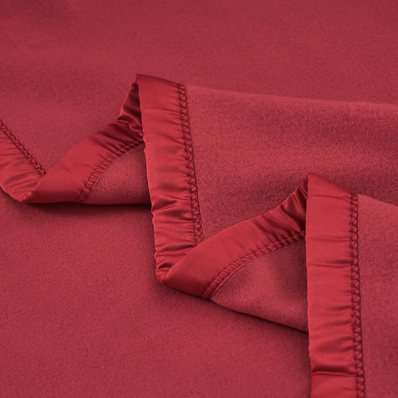 Lightweight Blanket with Satin Trim