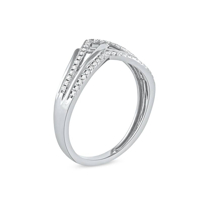 1/8ct TDW Diamond Contour Wedding Band in 10K Gold for Women