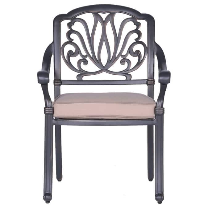 Saybrook Powder-coated Aluminum Arm Chair with Cushion, Set of 2