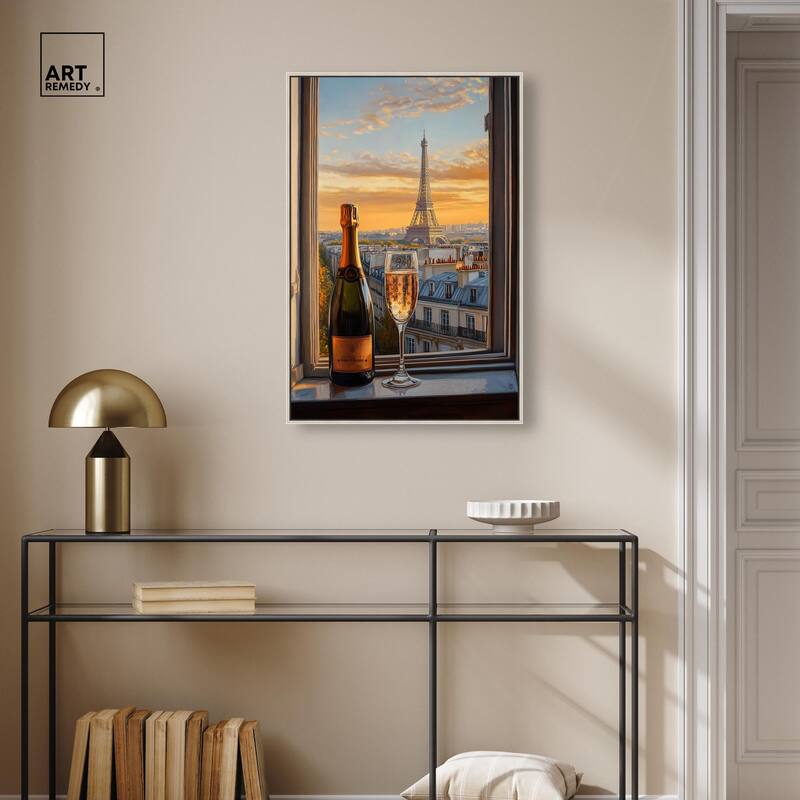 Classy Drink in Paris Canvas by Art Remedy