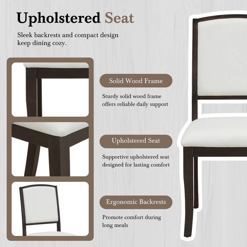 5-Piece Extendable Dining Set with Wood Table, Kitchen Table Set with 4 Upholstered Chairs for Dining Room