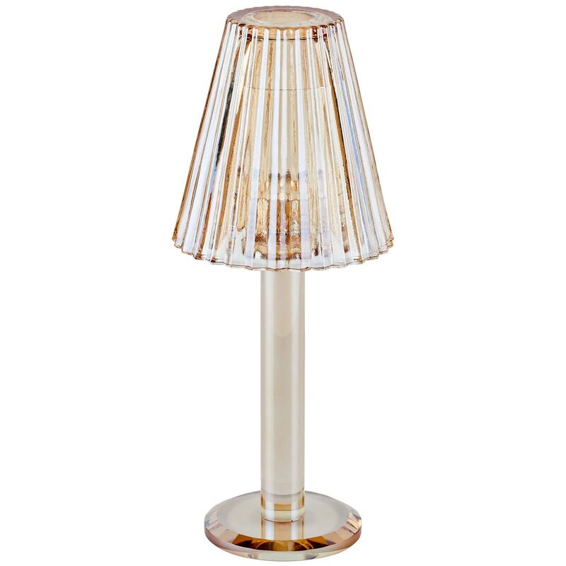 12 Inch Crystal Glass Candle Lamp with Stylish Glass Shade for Decor