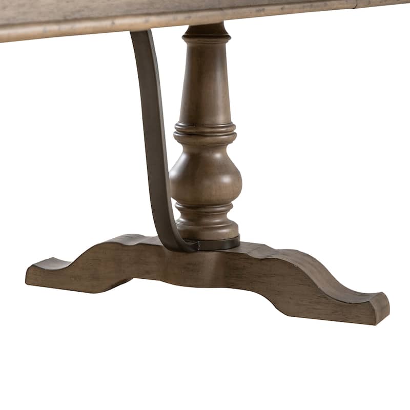 Americana Farmhouse Dusty Taupe Optional 7 Piece Trestle Table Set