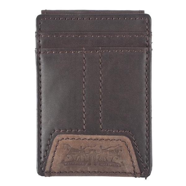 Levis Men's Leather Magnetic Money Clip Front Pocket Wallet - One size