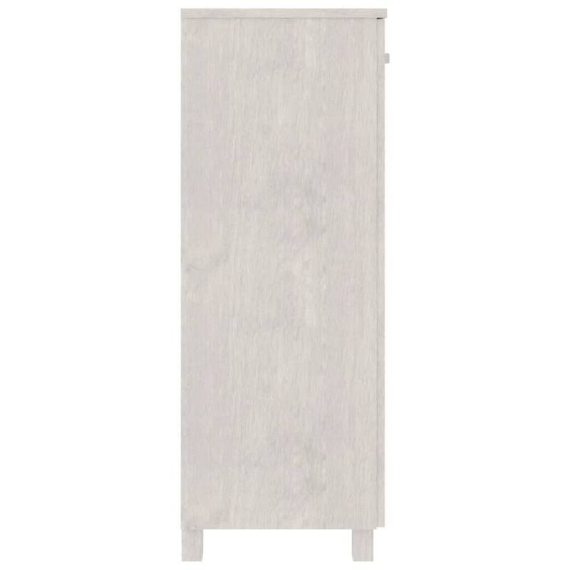 Accent Shoe Cabinet, 2 Doors, Farmhouse White Solid Pine Wood