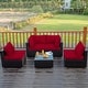 preview thumbnail 3 of 61, Costway 5PCS Patio Rattan Furniture Set Cushioned Sofa & Chair Coffee