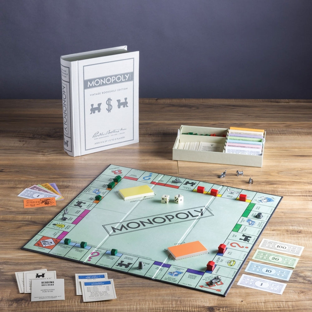 Shop Unisex Adult Vintage Bookshelf Board Game Monopoly Faux