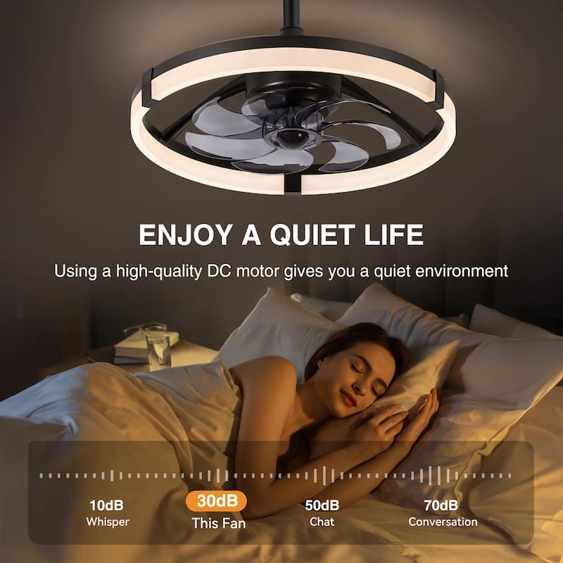 20"/23" Low Profile Dimmable Smart Ceiling Fan with Lights and Remote(6/7 ABS Blades)