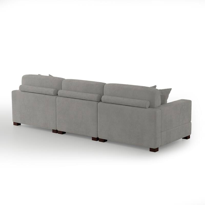 Modern Oversized Chenille Modular Sectional Sofa with Ottoman