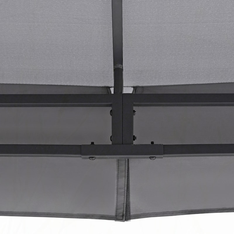 10x10 Outdoor Gazebo Tent with Double Roofs(Grey)