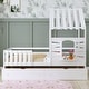 preview thumbnail 3 of 37, Twin Bed Frames for Kids,Twin Size House Bed With 2 Storage Drawers and Guardrails, Playhouse Bed With Roof and Window