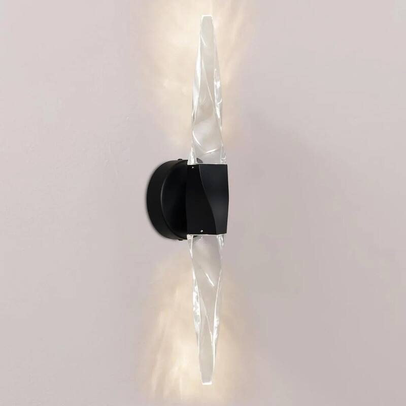 KAYLA 20.8" Black Crystal Wall Sconce