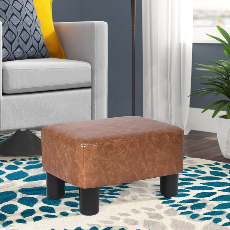 Adeco Small Footstool PU Leather Ottoman Footrest Modern Rectangular - On  Sale - Bed Bath & Beyond - 34859128