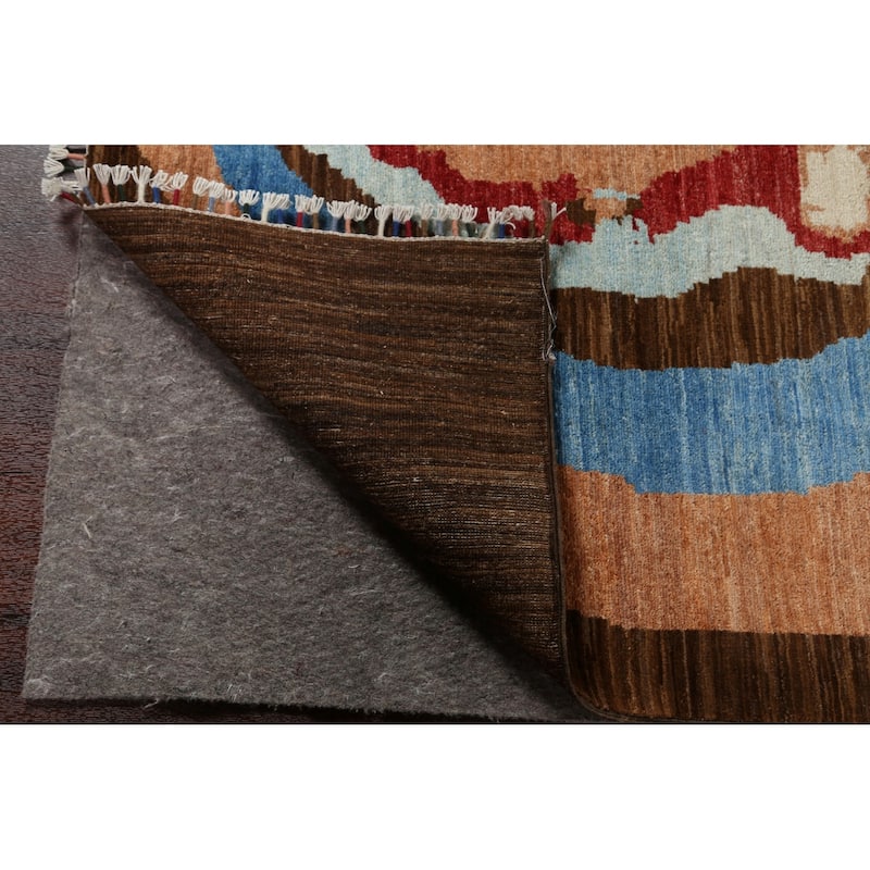 Vegetable Dye Contemporary Abstract Wool Area Rug Hand-knotted Carpet - 5'8" x 7'9"