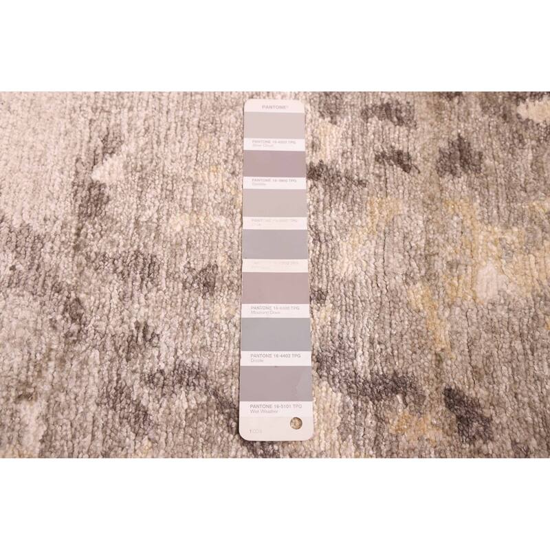 ECARPETGALLERY Hand-knotted Legacy Grey, Light Khaki Silk Rug - 5'8 x 7'9