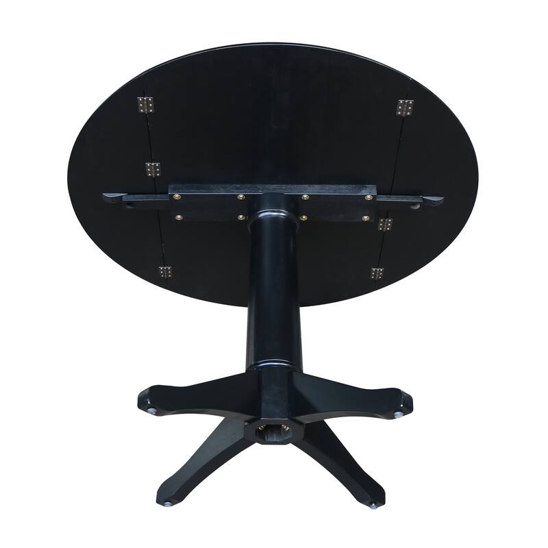 42 in. Round Top Dual Drop Leaf Pedestal Dining Table