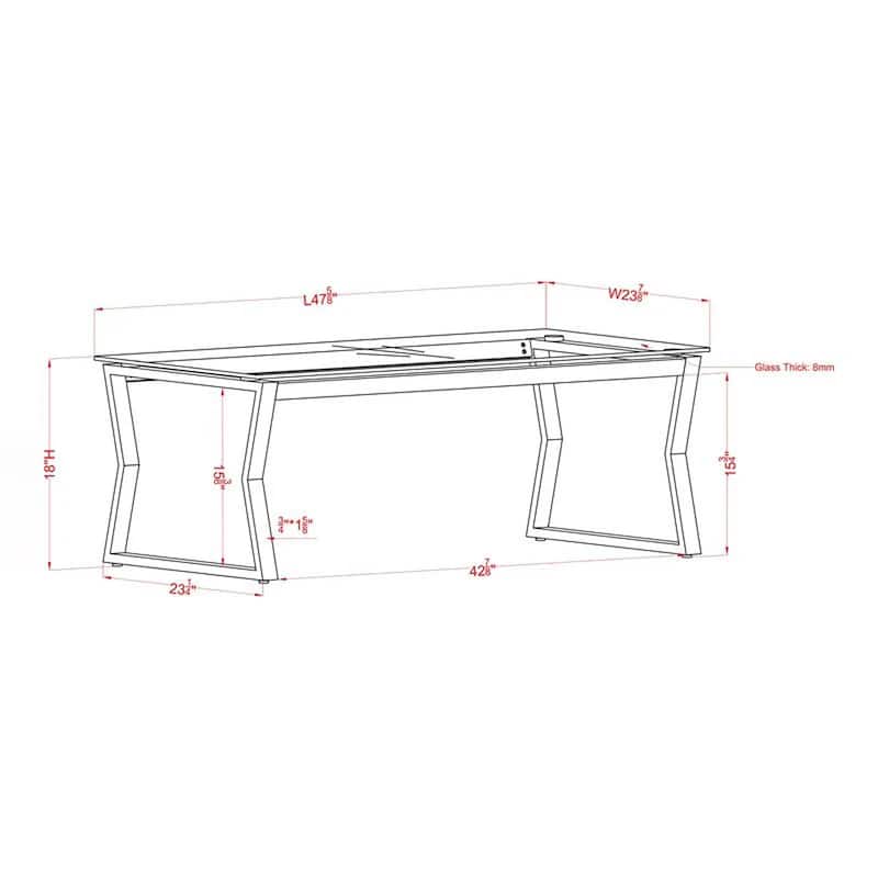Kiloran Contemporary 47-inch Glass Top Coffee Table by Furniture of America
