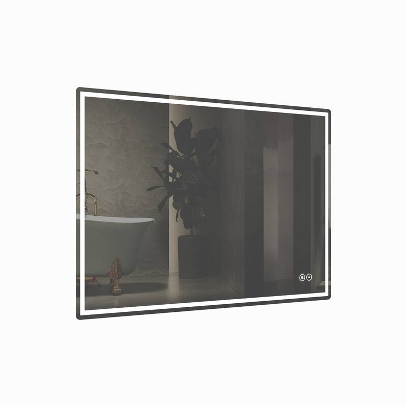 CB HOME Bathroom Mirror with Lighted, LED Wall Mounted Anti-Fog Bathroom Vanity Mirror, Backlit&Front Lighted,Frameless,Dimmable