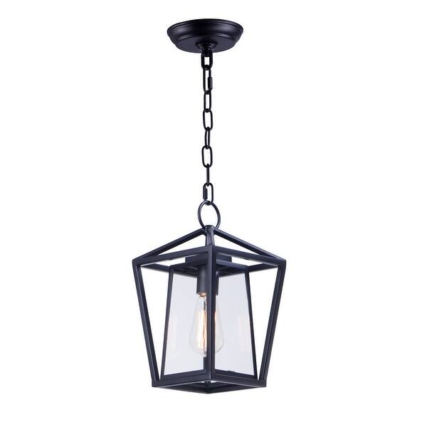 slide 2 of 4, Artisan 8" Wide Steel Outdoor Pendant Black